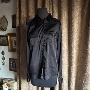 Forever 21 Black Satin Blouse